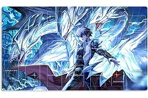 Mlikemat New Playmat Kaiba Seto Blue-Eyes White Dragon Mouse Pad TCG CCG Trading Card Game Mat + Free Bag (ZD039-28)