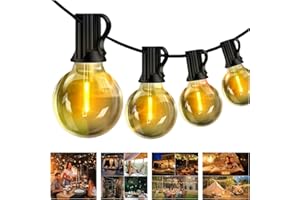 Ankey 66FT Catena Luminosa Esterno 20M G40 Impermeabile Luci da Esterno Giardino LED con 32+1 Plastica Lampadine di Ricambio,Catena Luci Esterni Interni per Natale,Giardino,Gazebo,Matrimonio, Feste