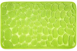 WohnDirect Dywanik łazienkowy z pianką z pamięcią kształtu, antypoślizgowy, mata łazienkowa nadająca się do prania i szybkoschnąca, 50 x 80 cm, kolor zielony