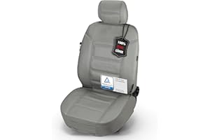 Walser Funda de Asiento de Coche Billy de Cuero Genuino Protector de Asiento de Coche, Fundas de Asiento de Cuero en tamaño Universal Gris 19637