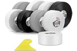 Bokaiya Joint Salle de Bain, 11m*38mm Bande Etancheite Autocollante, Ruban D'étanchéité Auto-Adhésif en PVC pour Baignoire, Salle de Bain, Cuisine, Toilettes, Anti-moisissure, Calfeutrage(Blanc)