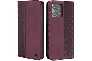 CXTcase Cover Motorola Edge 40 Neo,PU Pelle Custodia per Motorola Edge 40 Neo [Kickstand] [Slot per Schede],Portafoglio Custodia Flip Case per Motorola Edge 40 Neo,Vino Rosso