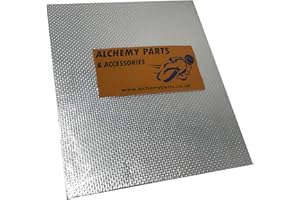 Alchemy Parts Motorcycle Heat Shield Sheet Stick On Self Adhesive for Exhaust Engine Motor Motorbike Race Bike Car Reflective Heat Deflector Protection (Single Sheet 40cm x 33cm)