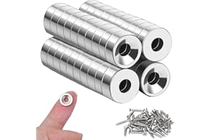 OCEUMAOA 40 Imanes Neodimio Potentes Imanes Pequeños Redondos Mini Magnet 8x3 agujeros 3 mm para Manualidades Refrigeradores de Pizarra Magnética