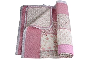 PALAZZO INT Kds028 Palazzo koc patchworkowy Shabby Quilt, 150 x 200 cm, narzuta pikowana