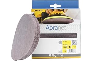 Mirka Abranet rejilla de lijado Ø 150mm Velcro / grano P180 / 10 uds / AE241F1018 / Adecuados para todas las lijadoras orbitales de 150mm / para lijar madera, masilla, barniz, plásticos