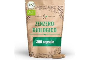 CDF SPORTS & HEALTH SOLUTIONS Capsule di zenzero – BIOLOGICO – 300 capsule ripiene di zenzero bio – 600 mg dose giornaliera - Vegano - Senza additivi