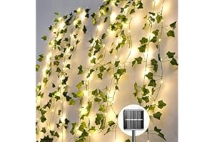 A.bigwhale Lichterkette Außen, Solar Lichter Balkon Künstlich Efeu Girlande mit 60 LED Lichterketten Wasserdicht, 8 Modi für Garten Balkon Terrasse Zimmer Deko