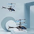 VRIKRION Toy Flying Helicopter,Remote Control Helicopter for 6 + Years Boys Indoor and Outdoor Helicopter, Palm Sensing Helicopter with led Lights (Pack of 1) (Black-Blue)