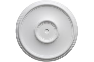 Rosone Lampadario Soffitto MASTERBRICO - Rosoni in Polistirolo Decorativi per Soffitto e Pareti, Rosone Elegante per Lampadari, Leggero e Facile da Applicare con Colla Inclusa (35 cm - A001)