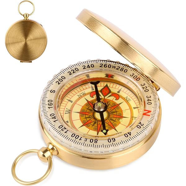 Bussola In Ottone Con Custodia In Pelle - Vintage, Impermeabile E Luminosa | Per Escursionismo, Campeggio, Outdoor - Foto 13