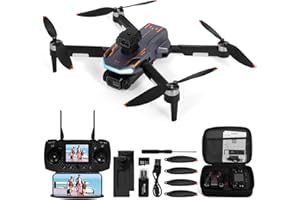QUXV Drone with 1080P HD Camera, Brushless Drone Motor with 2.4 Inch Screen Adult, 32GB SD Card with Card Reader, FPV Remote Controlled Drones WiFi Direct Video for Beginners and Children