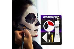 SOMGKINE Halloweenowa biała farba do twarzy, SFX, zestaw do makijażu, biało-czarno-czerwona farba do twarzy, zestawy do makijażu na Halloween, do twarzy i ciała, Cosplay, SFX, zestaw do makijażu na Halloween
