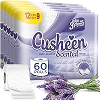 60 Cusheen Quilted Luxury Lavender 3 Ply Toilet Tissue Paper Rolls