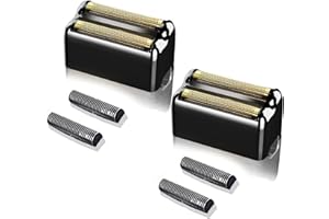AUDOC Shaver Replacement Foil compatible with BaByliss Barberology Double FXFS2G Metal shaver foil replacement (Black 2 Pack)