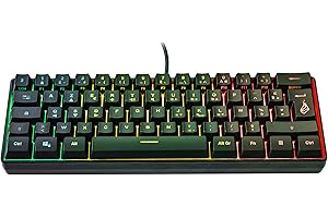 Surefire Kingpin X1 60% Clavier Gaming French, Clavier multimédia Gaming Petit & Mobile Clavier RGB avec éclairage, 25 Touches Anti-ghosting, Disposition française AZERTY