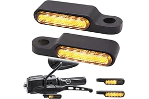 JMTBNO Motorrad Sequentielle LED Blinker E-geprüft 12V Universal Fließender Lenker Lenkerbefestigung Motorrad Mini Blinker Bernstein Licht Wasserdichte Blinker M8 für Cruiser Chopper Roller Quad
