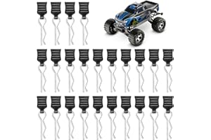 CJMUQHEHH 24 Stück RC Karosserie Clips, Edelstahl Körper Shell Pins für RC Autos Ersatzteile Rc Zubehör für, Traxxas RC Autos für Deerc Haiboxing Ersatzteile, 1/10, 1/12, 1/16, RC Verbrenner Zubehör, Schwarz
