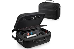 FINTIE Étui pour Nintendo Switch 2 (2025), [Tout-en-Un] Protection Intégrale Étui de Transport avec 23 Emplacements pour Cartes de Jeu, Coque pour Accessoires et Manette Pro, Noir
