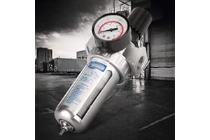 Candeon 1/2" BSP Compressed Air Filter Regulator, Air Compressor Filter Regulator Air Pressure Regulator Air Compressor Regulator with 0-150psi Pressure Gauge and Mount Connection