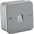 Knightsbridge M7400 Metal Clad Telephone Extension Socket, 230 V, Silver