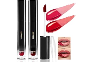 Prreal 2 Colors Peel Off Lip Liner Stain Set, Tattoo Color Lip Tint Stain, Long Lasting and Waterproof Lip Stain Peel off Lip Makeup,Peel Off Lip Liner with Natural Matte Finish，01+03