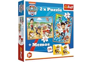 Trefl- Paw Patrol La Patrulla Canina, 2 x Memo, para niños a Partir de 3 años Puzzle, Color Rescate, 0 (90790)