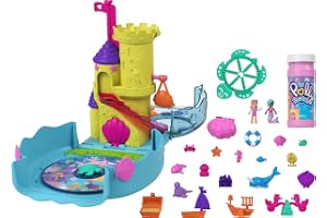 Polly Pocket HHHH51 - Bubble Aquarium, undervattenstema, 2 bubbelfunktioner, pool, Polly & sjöjungfrudocka, bubblelösning, 18
