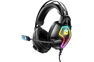 Ozeino Gaming Headset for Ps4 Ps5 PC Xbox One Switch, Over Ear Headphones with Surround Sound, Noise Cancelling Mic, Suspension Headband