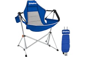 KingCamp Campingstuhl Hängesessel，Schaukelstuhl klappbar mit Getränkehalter，Campingstuhl für Erwachsene & Kinder，Hängesessel mit Verstellbarer Rückenlehne Indoor & Outdoor Wohn & Garten Terrasse