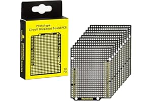 KEYESTUDIO PCB Prototype Board Double Column Solderable Breadboard for Arduino, Raspberry Pi and DIY Electronics Projects (10 Pack)