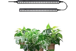 Barrina T5 1FT Grow Lights for Indoor Plants, 5000K LED Plant Light, Full Spectrum Grow Light, 10W(2 x 5W), Magnetic Black Cover LED Growing Lamps, Linkable, Plug and Play, 2 Packs