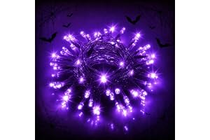AebeChun Lila ljusslinga, batteridriven, 3 m, 30 LED, halloweenljusslinga, 2 lägen (kontinuerligt ljus och blixt), för utomhusbruk, inomhus, halloween, höst, jul, fest, pumpadekoration