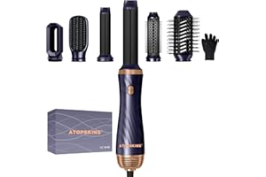 ATOPSKINS Airstyler Haarstyler -Warmluftbürste & Föhnbürste 6 In 1, Ionen Haartrockner Haarstyler Set, Fön, Airstyler Lockenstab, Rundbürstenföhn, Stylingbürsten, Air Styler Thermal Brush, Glättbürste