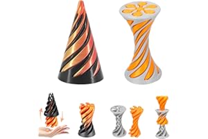 EWRGIJ Spiral Cone Fidget Toy, Fidget Toy, 3D Printed Fidget Toy Impossible Pyramid Cone Fidget Toy, for Stress Relief Home Office Desk Decorations (Orange Series)
