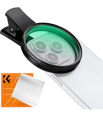Apexel CPL and ND32 Color Gradient Filter Set for Nikon Canon GoPro iPhone and All Phones - 52mm - Blue/Yellow/Orange/Red