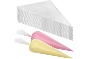 Redreo Disposable Piping Bags, Pack of 100, 31 x 21 cm, Large Disposable Piping Bags for Decorating Pastries, Cakes, Biscuits, Home Baking