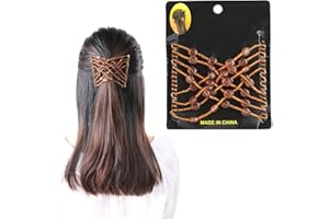 Salmue Elastischer Haarkamm, Haarkamm-Haarschmuck mit Perlenkamm, doppelte elastische Perle mit Perle und Schmuckstück, Doppelscheibe für Damen Zubehör (6#)