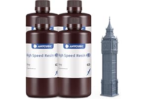 ANYCUBIC Résine Haute Vitesse 2.0 pour Imprimante 3D, Résine 3D Haute Activité, Faible Viscosité, Impression Ultra-Rapide avec l'imprimante 3D Anycubic Photon Mono M7 Pro(170 mm/h), Gris 4KG
