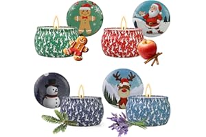 YINUO LIGHT Candele Profumate Set di 4, Regalo per Donna, Candele di Cera di Soia Naturale da 4.4 oz in Latta, Natale, Aromaterapia per Donne, Mamme, Fidanzate, Colleghe, Amici
