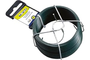 tenax Filo di Ferro plastificato, Verde, Lunghezza 50 m - Diametro 1 mm