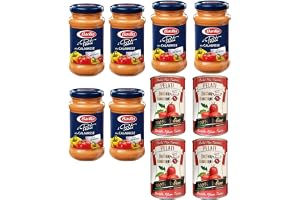 6 x Barilla Pesti alla Calabrese pesto med paprika och ricotta-ost 190 g italiensk gourmet 100 % italienska skalade tomatburkar 4 x 400 g