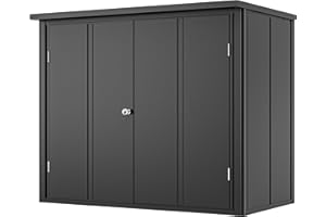 GFP Primeyard Armadio da esterno in metallo 156x84x131 cm Casetta da giardino antracite pavimento incluso