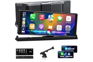 JANSITE 2026 Unique Pantalla Carplay Coche Android Auto Pantalla con Soporte Base, 10,26 Pulgadas Radio Coche Android Auto con Super Link Actualización OTA Apple Carplay Navegación GPS Siri/Google