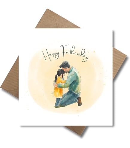BestaFiesta Vatertagskarte 'Happy Fathers Day' – Herzliche Grußkarte 145 X 145 Mm Mit Umschlag