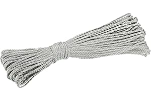 sourcing map Diamond Braid Nylon Rope Polypropylene Cord 3/16"(5mm) 100ft/30M Utility Rope 7-Strand Grey/White for Indoor Outdoor Flag Line Camping Clothes Line