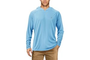 Roadbox Herren UPF 50+ Kapuzenpullover Shirt, UV Sonnenschutz Langarmshirt, Outdoor Wassersport Rashguards für Sommer Angeln