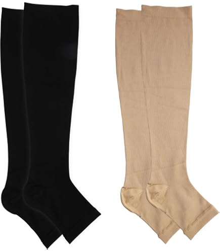 Doc Miller - Calze a compressione con punta aperta (20-30