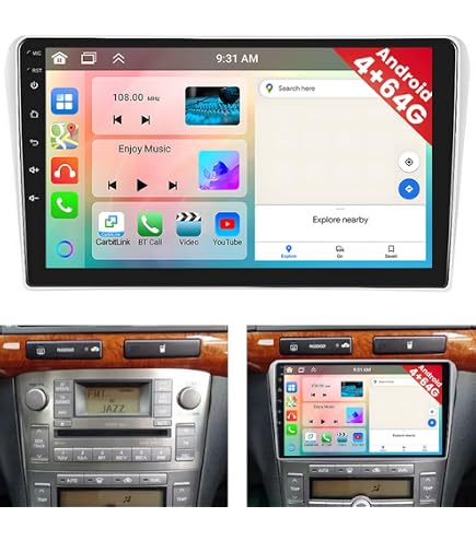 Autoradio Android 15 Pour Toyota Avensis 2003-2009 - 9" Écran - Carplay/Android Auto Sans Fil - 4Go+64Go - GPS