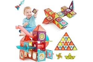 Beeyouk Jouets Construction Magnétiques -Enfants Cadeaux 111 pièces de Blocs de Construction Magnétiques, Jeux en 3D avec Tuyaux pour Garçons et Filles, Jouets pour Enfants de 3 4 5 6 7 8